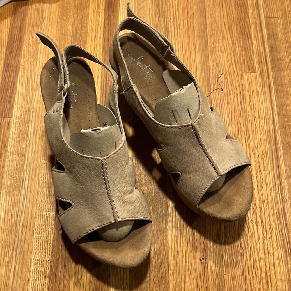Collection by Clarks neutral 3” heel sandals